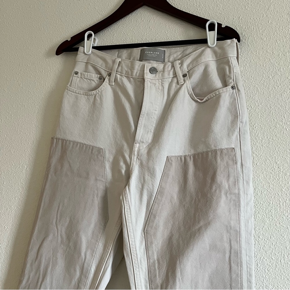 Everlane 90s Cheeky Patchwork White Jeans size 28